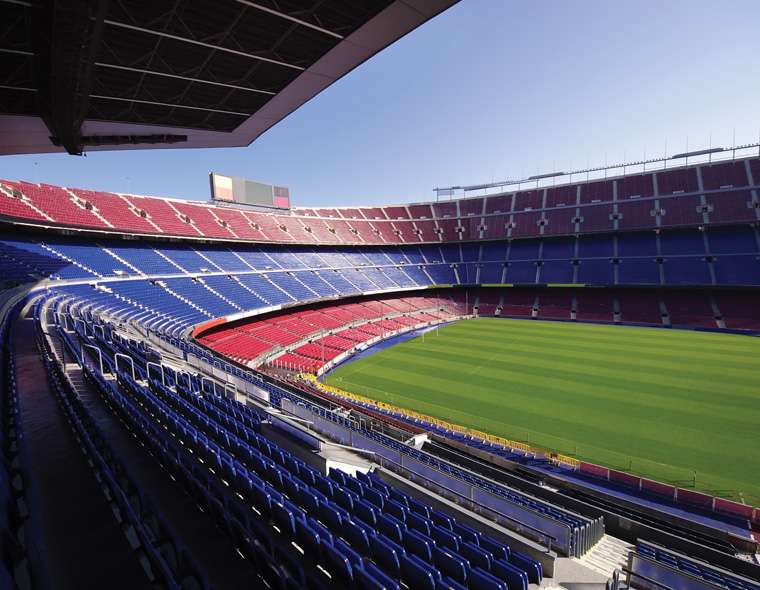 Stadium with an open roof